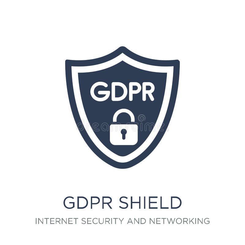 Gdpr Shield icon. Trendy flat vector gdpr Shield icon on white b vector illustration