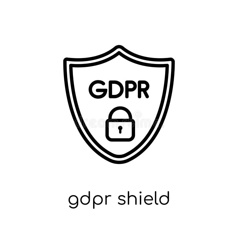 Gdpr Shield icon. Trendy modern flat linear vector gdpr Shield i vector illustration
