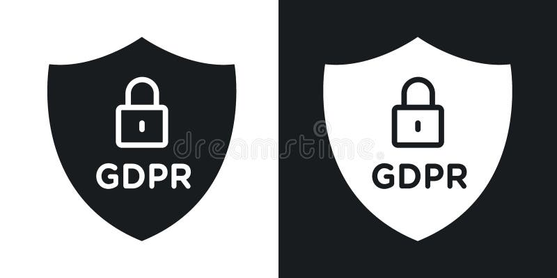 GDPR shield icon vector set on white background royalty free illustration