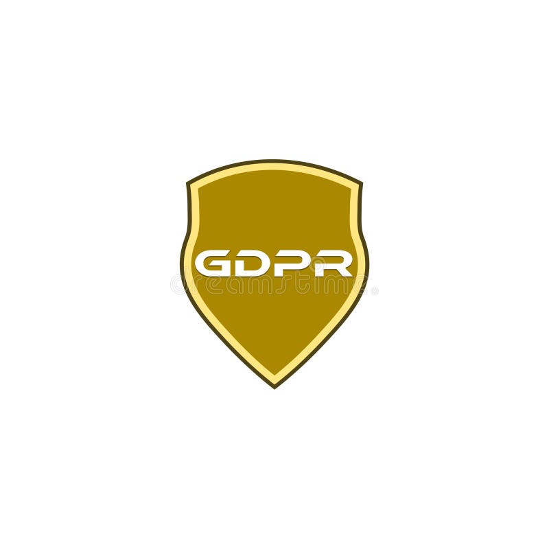 GDPR shield sign. General data protection regulation icon isolated on white background vector illustration