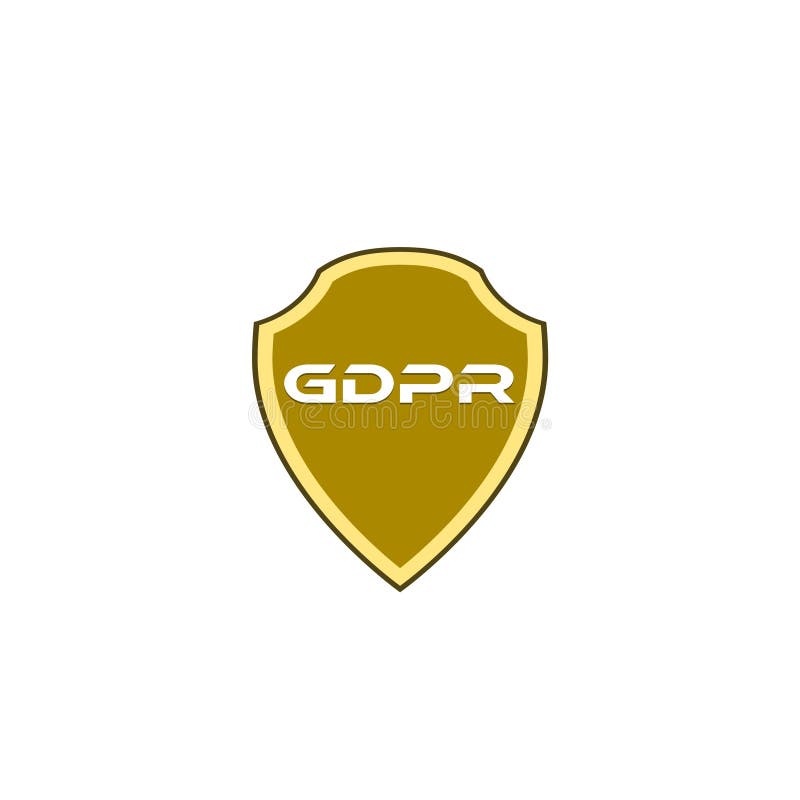 GDPR shield sign. General data protection regulation icon isolated on white background royalty free illustration