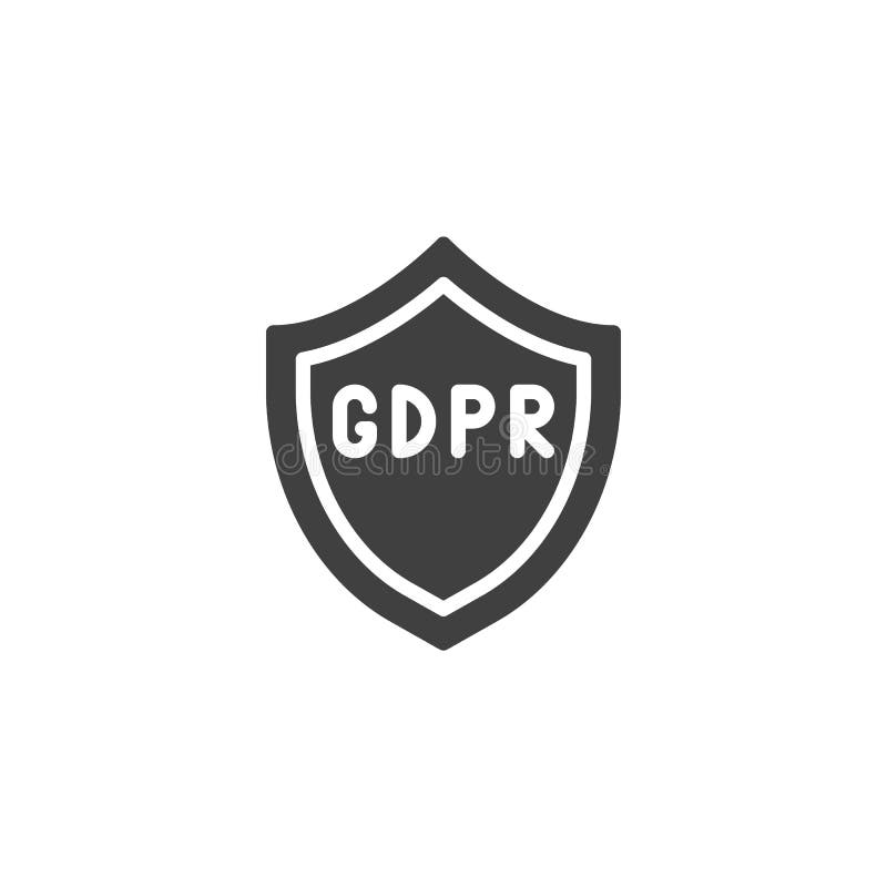 GDPR shield vector icon royalty free illustration