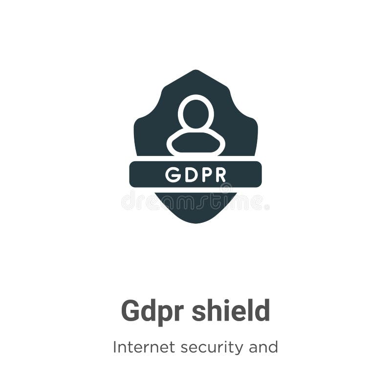 Gdpr shield vector icon on white background. Flat vector gdpr shield icon symbol sign from modern internet security and networking vector illustration