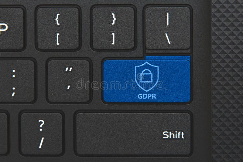 Gdrp-Symbol auf Laptop-Tastatur. die allgemeine Datenschutzverordnung stockbilder