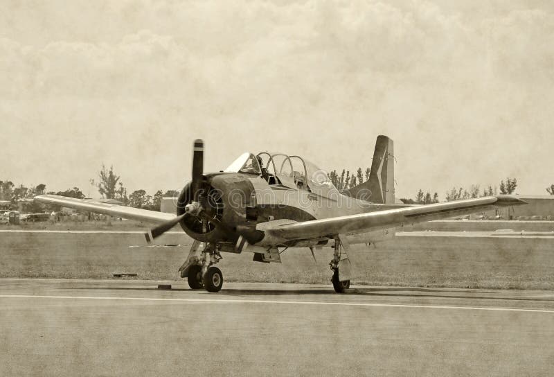 Gealtertes Foto des WWII Flugzeuges stockbild Gealtertes Foto des WWII Flugzeuges stockbild