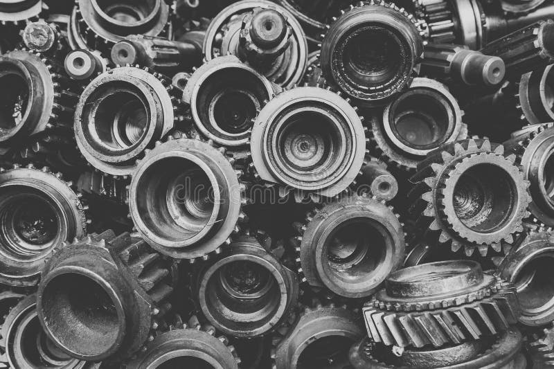 Gear Background In Soft Black And White Stock Image - Image of