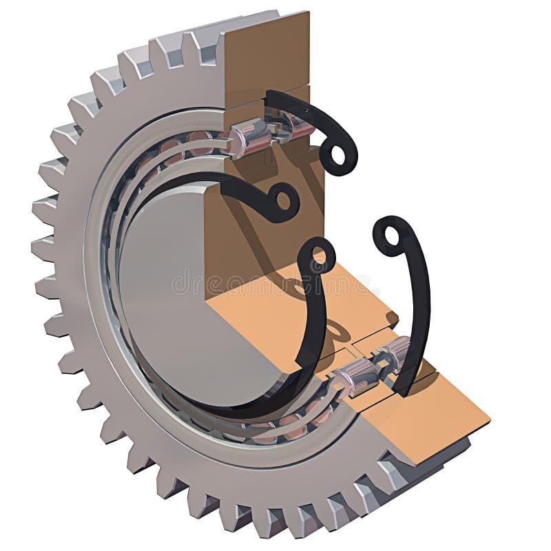 Gear & Bearing Cutaway stock illustration. Illustration of bearing