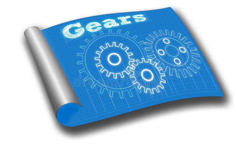 Gear Blueprint Abstract Design Stock Vector - Illustration of color