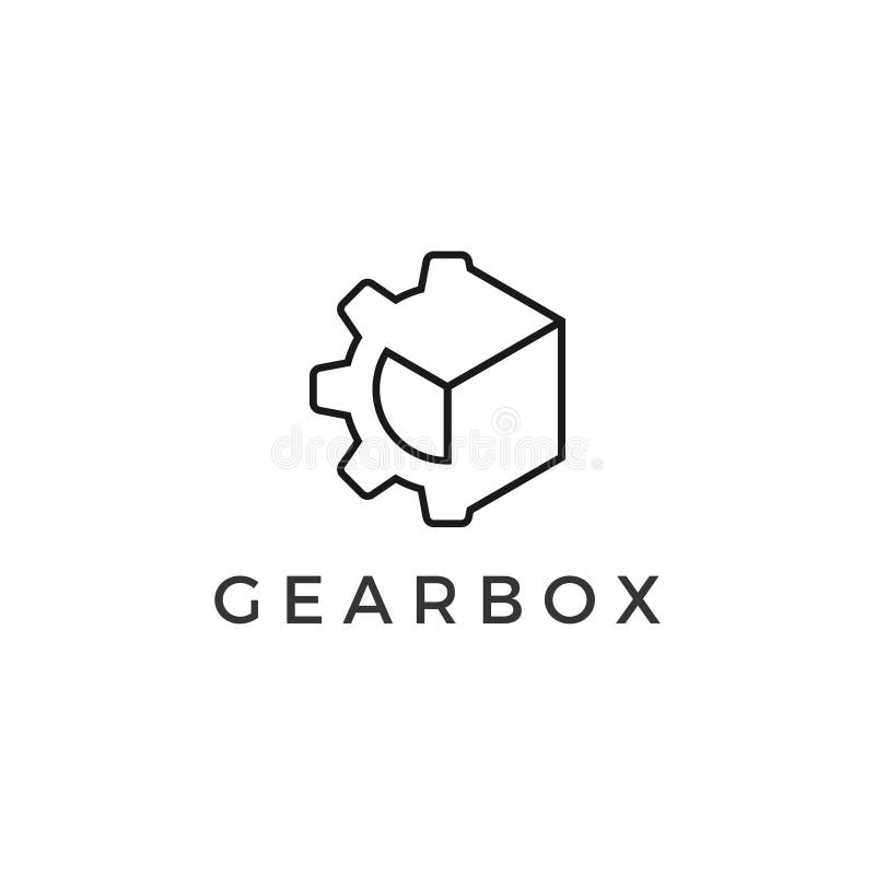 Gear Box Logo Design Vector for Business Company Stock Vector