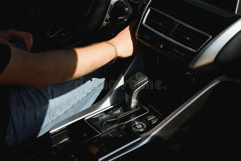 The Gearchange Lever in the Modern Car Stock Photo Image of metal