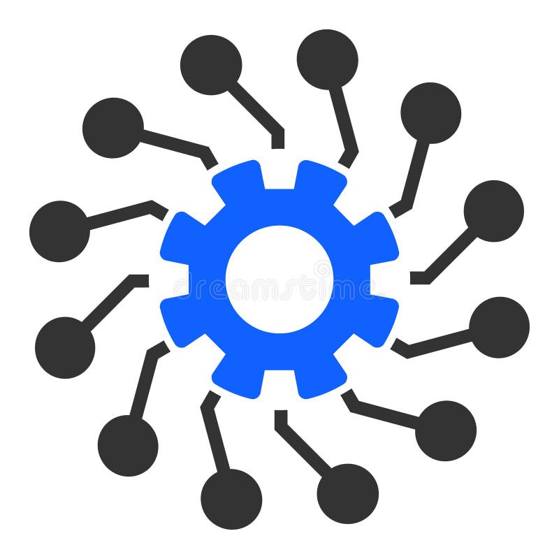 Gear Connections Vector Icon Flat Illustration Stock Vector