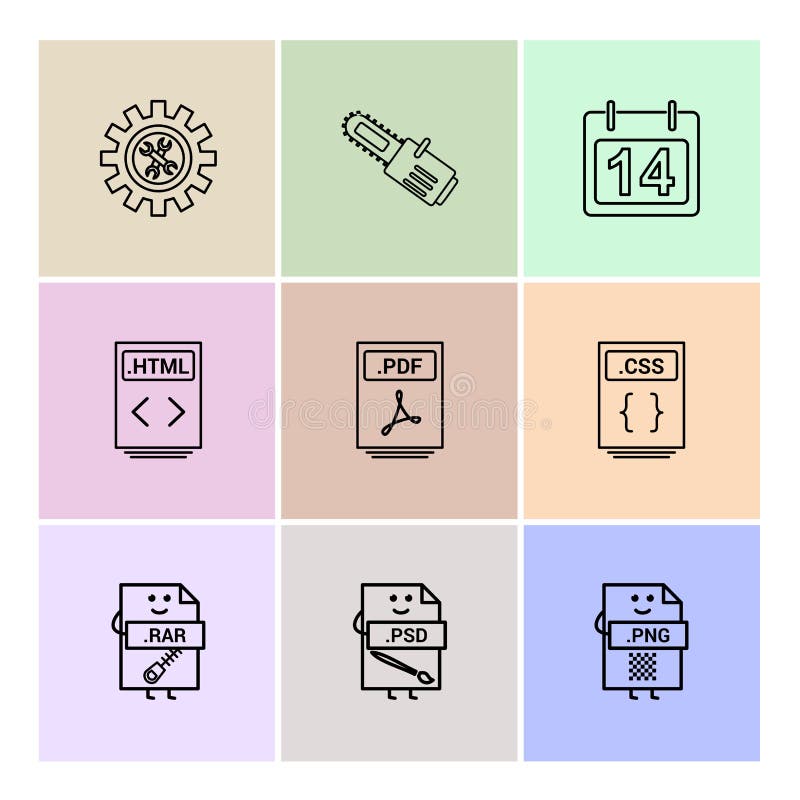 Gear Cutter Calender Html File Pdf File Css File Com Stock Vector Illustration Of Photoshop Icons
