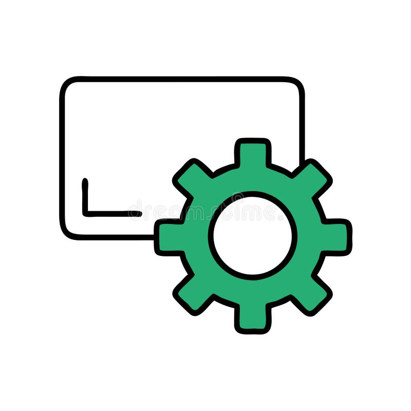 Gear and Document Vector for Settings and Configuration Themes stock illustration