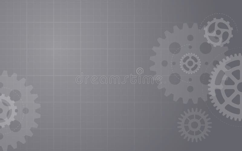 Gear Engineering Gray Background Poster and Banner Stock Vector