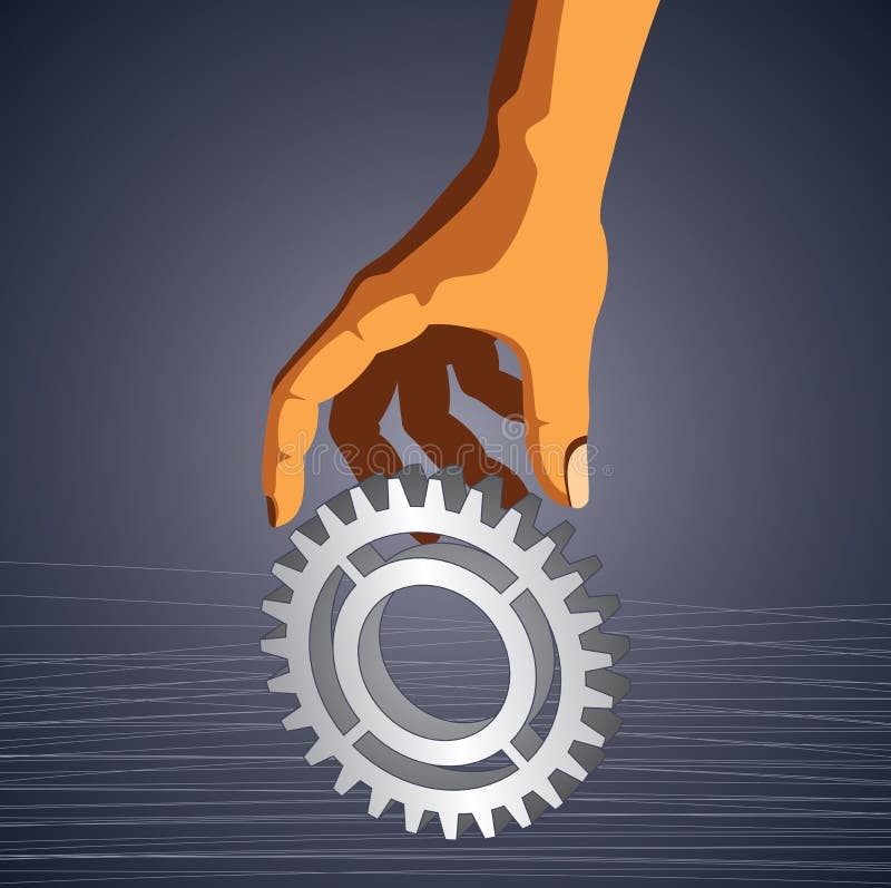 Hand and gear stock vector. Illustration of creative 28514861