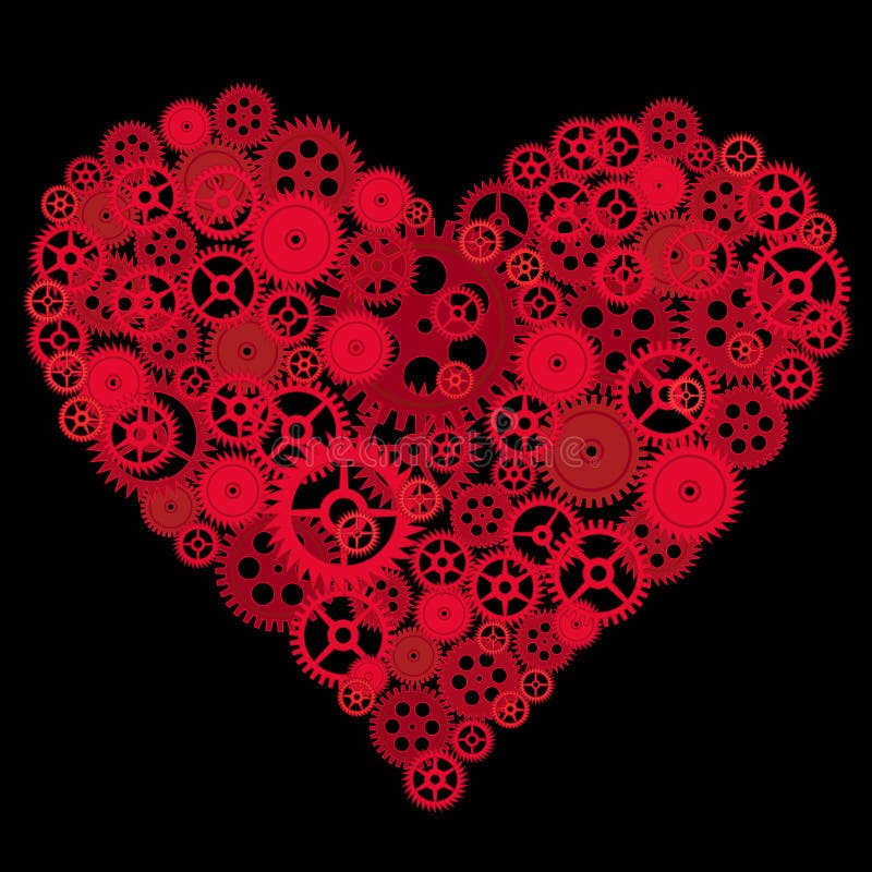 Gear heart vector stock vector. Illustration of group 10694437