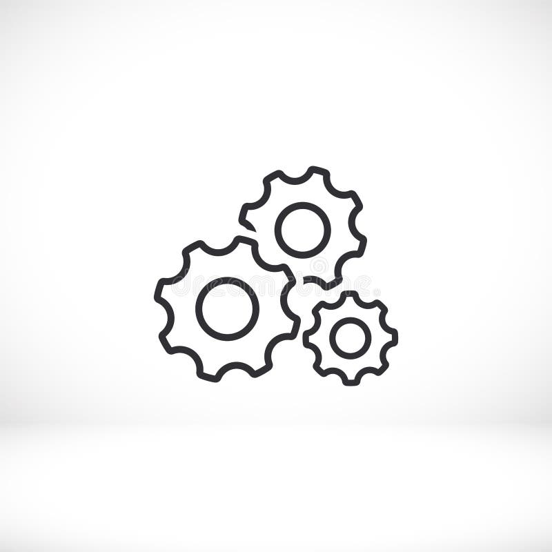 Gear Icon. Gear Half. Vector Graphics Display Work Style. Clipped Gear Vector Graphics. for Your