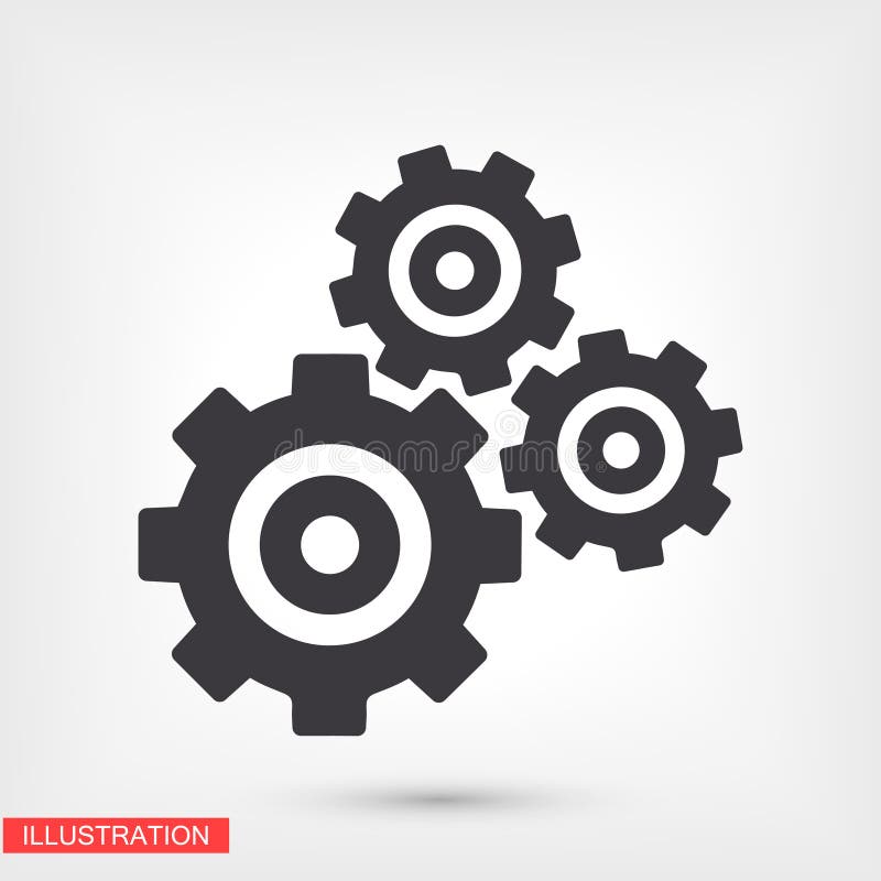 Gear Icon. Gear Half. Vector Graphics Display Work Style. Clipped Gear