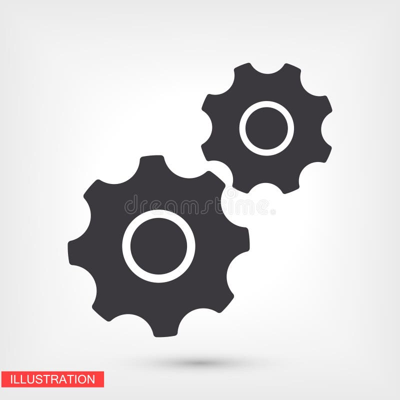 Gear Icon. Gear Half. Vector Graphics Display Work Style. Clipped Gear