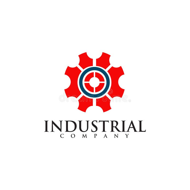 Gear Icon Logo Design for Industrial Company Stock Vector