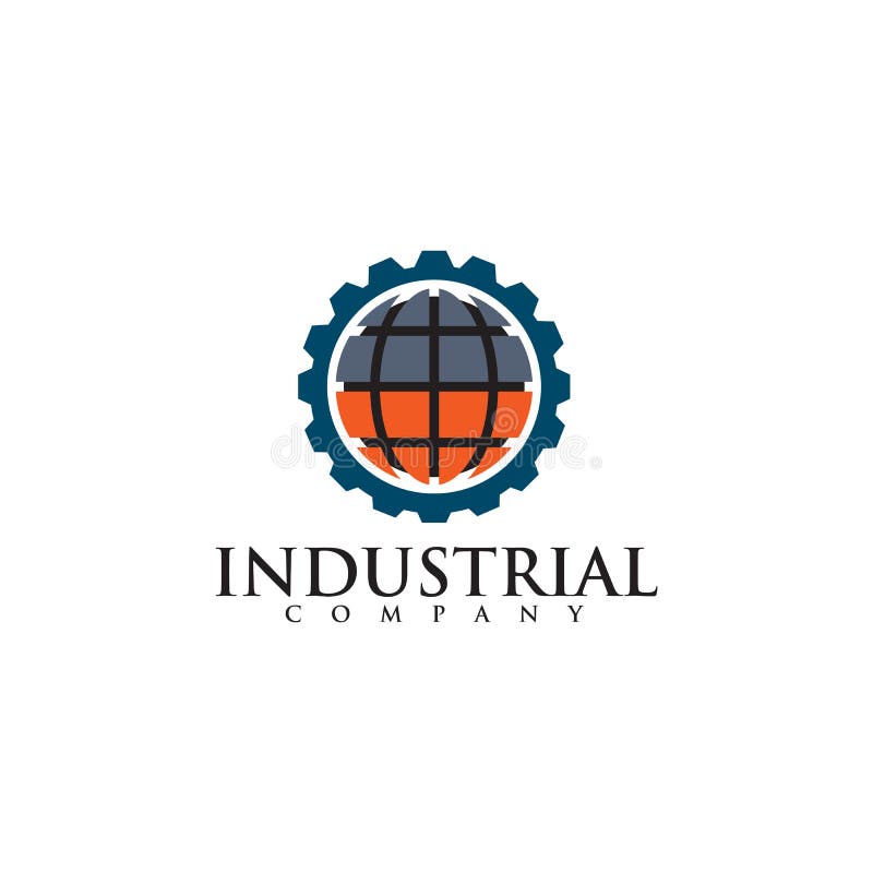 Gear Icon Logo Design for Industrial Company Stock Illustration