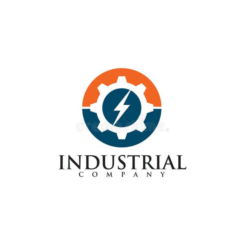 Gear Icon Logo Design for Industrial Company Stock Vector