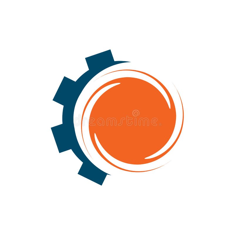 Gear Icon Logo Design for Industrial Company Stock Vector