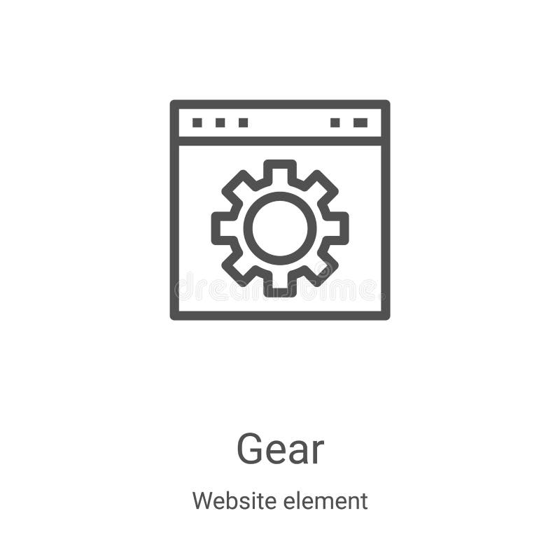 Gear Icon Vector from Bicycle Collection. Thin Line Gear Outline Icon