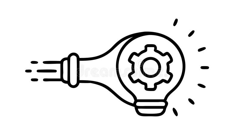 Gear Lightbulb Idea Meccanismo per l'innovazione efficiente delle icone Design Vettore Generative AI illustrazione di stock