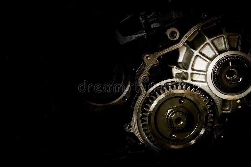 Gear Motor Cars on Black Background Stock Image Image of auto