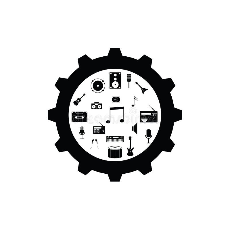 Gear music concept stock vector. Illustration of musical 140779178