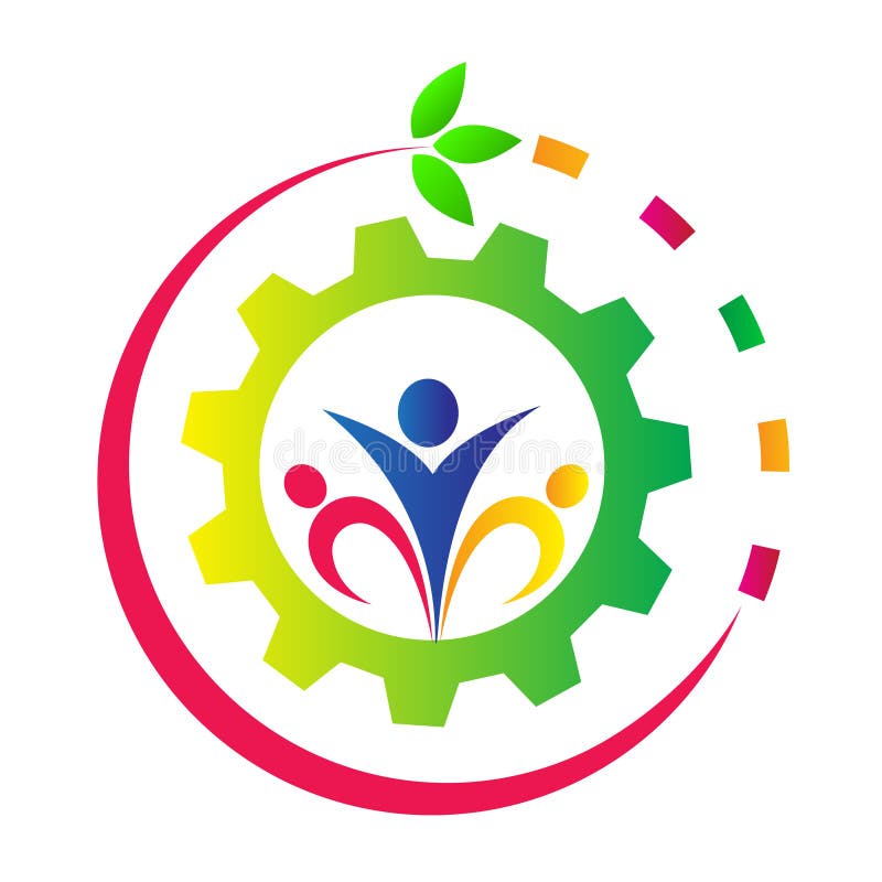 Gear with people vector illustration Gear with people vector illustration