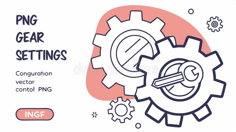 Gear settings configuration icon, technology options vector design Generative AI stock illustration