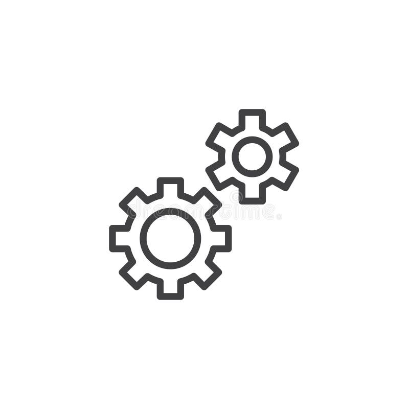 Gear, settings, preferences outline icon vector illustration