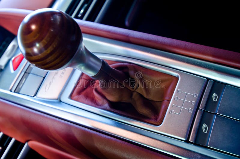 Gear stick in a car stock photo. Image of auto, brake 6695984