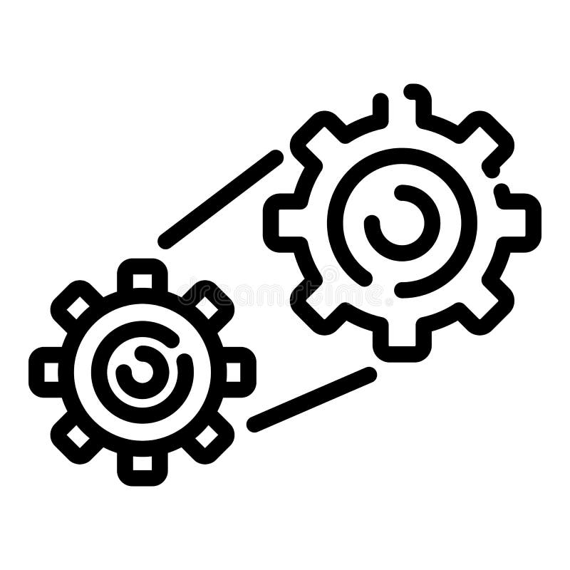 Gear System Icon, Outline Style Stock Vector Illustration of line, design 152753218