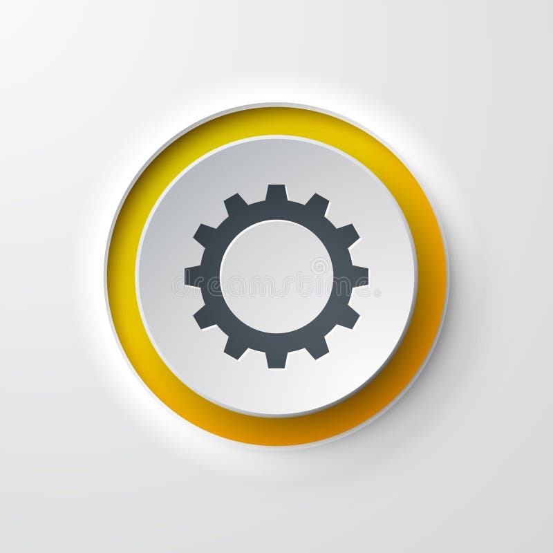 Gear web icon push button stock illustration