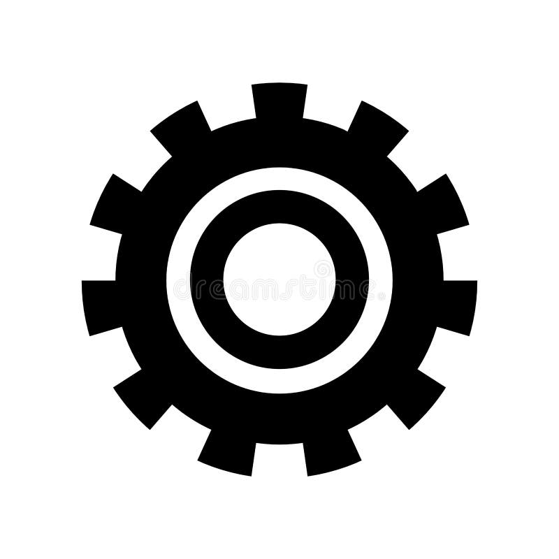 Gear Wheel Icon, Isolated Design Stock Vector Illustration of circle