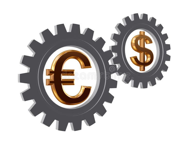 Gear-wheels with euro and dollar