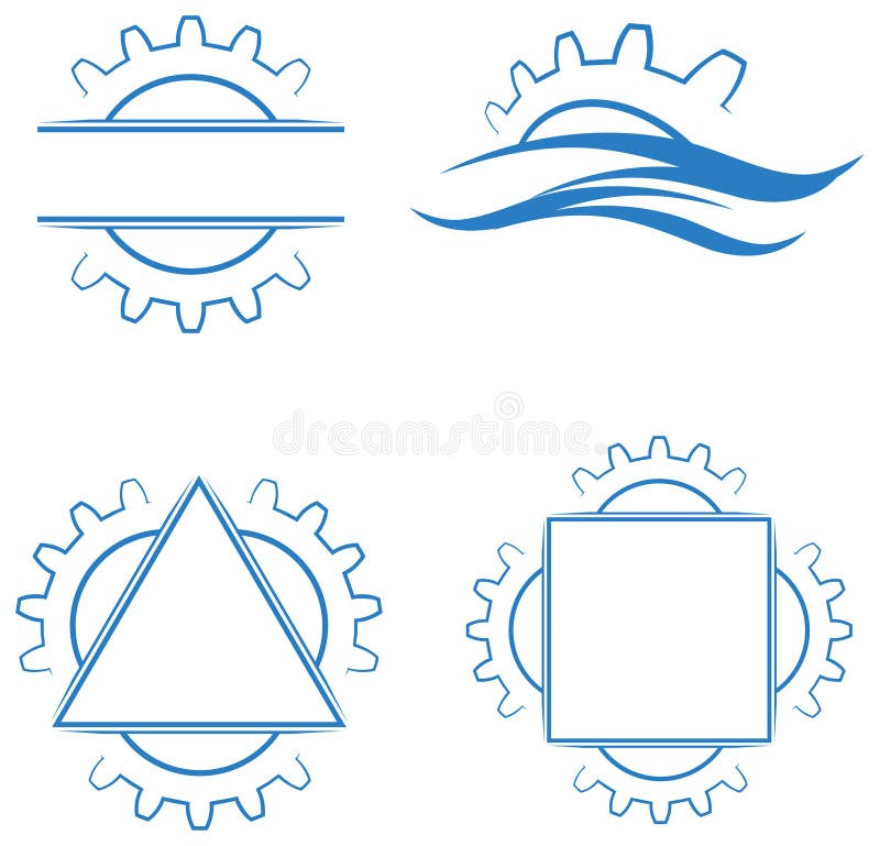 Gear wheels logo set