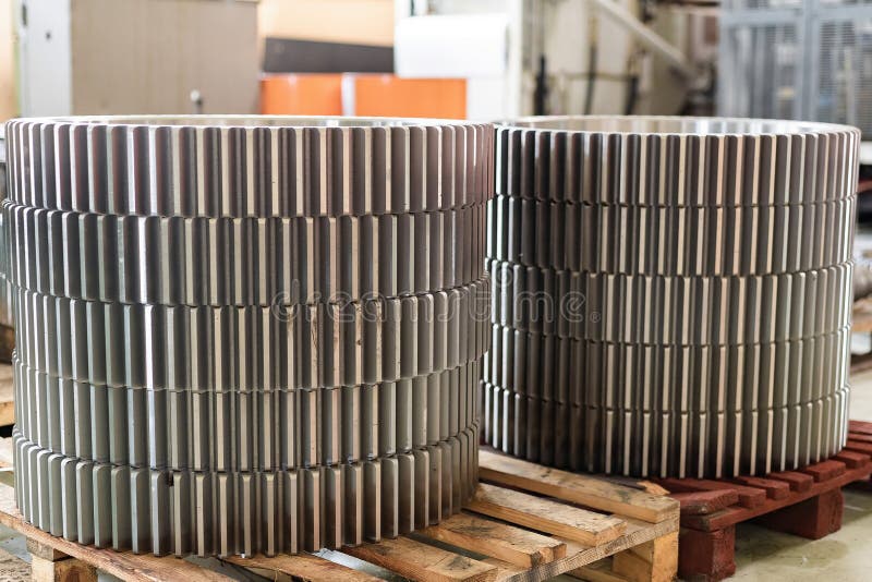 Gear Wheels in Stock after Cutting a Tooth on a Gear Cutting Machine