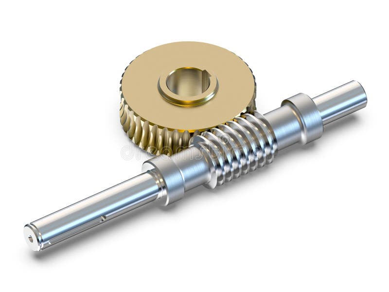 Gear Worm Wheels. Mechanics for Training. 3D Rendering. Stock Illustration Illustration of