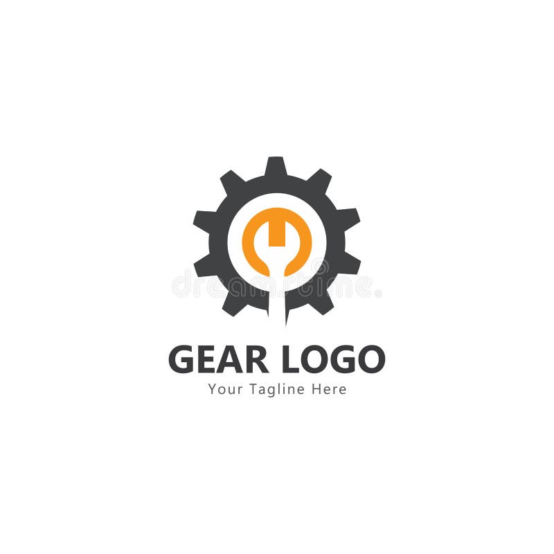Gear and Wrench Logo Simple Creative Mechanic Design Vector Template