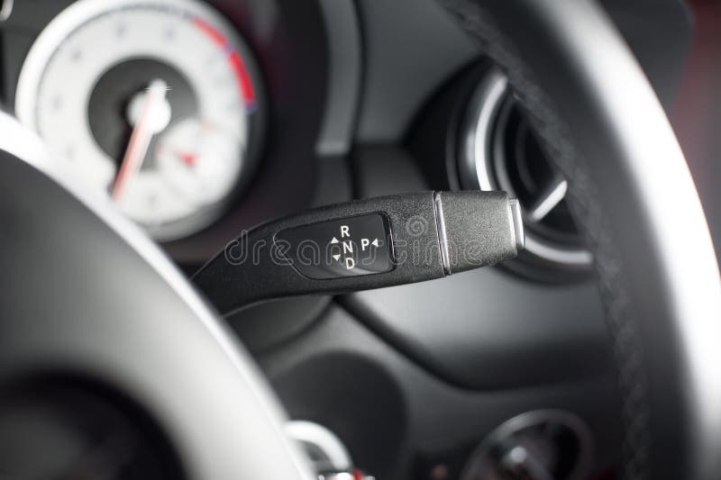 Gearbox Lever on the Steering Column Stock Image Image of neutral