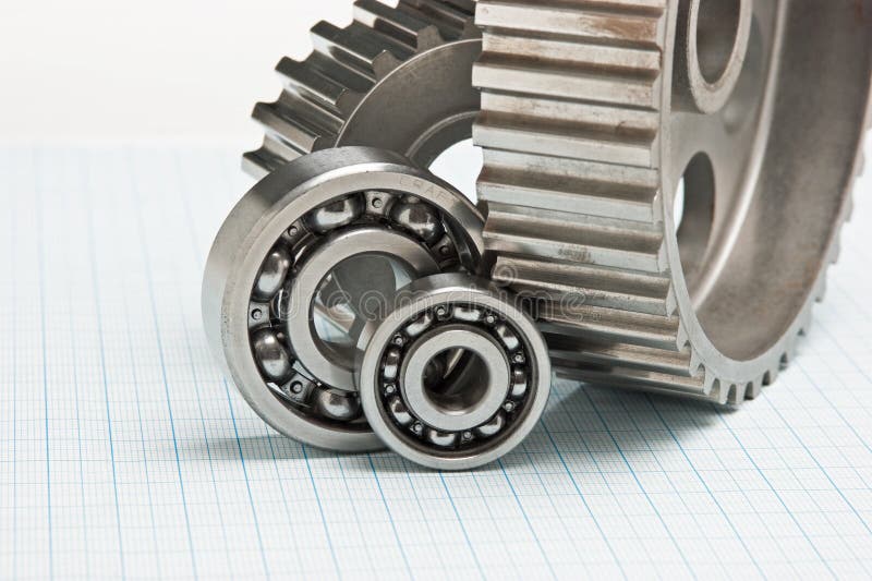 Gears and bearings stock photo. Image of pattern, construction 124498550