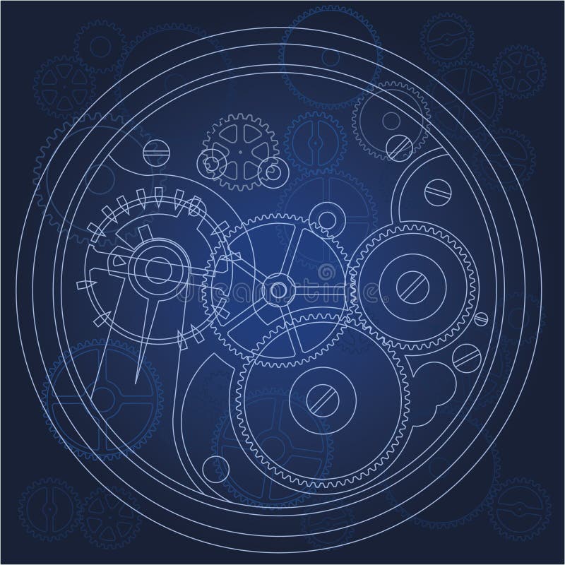 Gears blueprint stock vector. Illustration of blueprint - 18344699