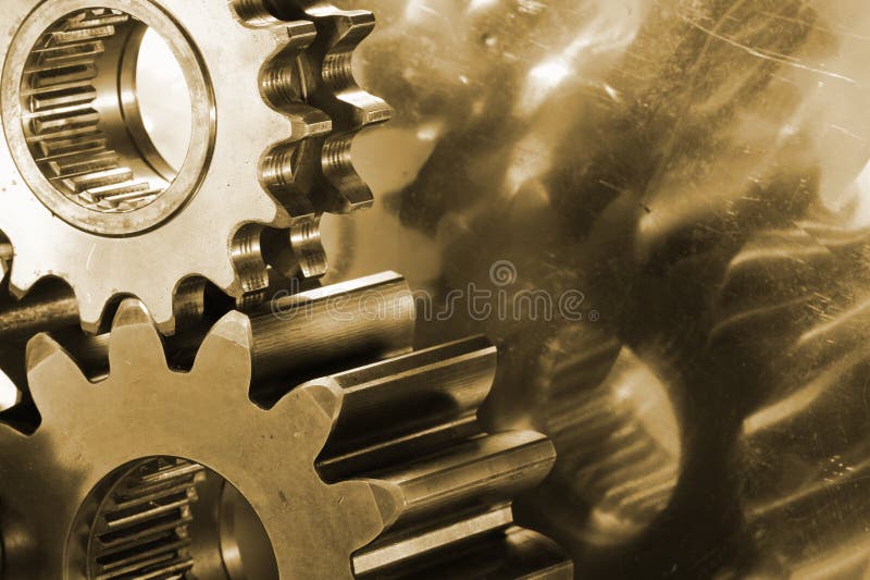 Gears and cogs in brown