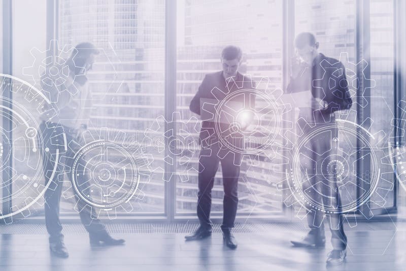 Gears concepts of teamwork efficiency interlocking parts stock image