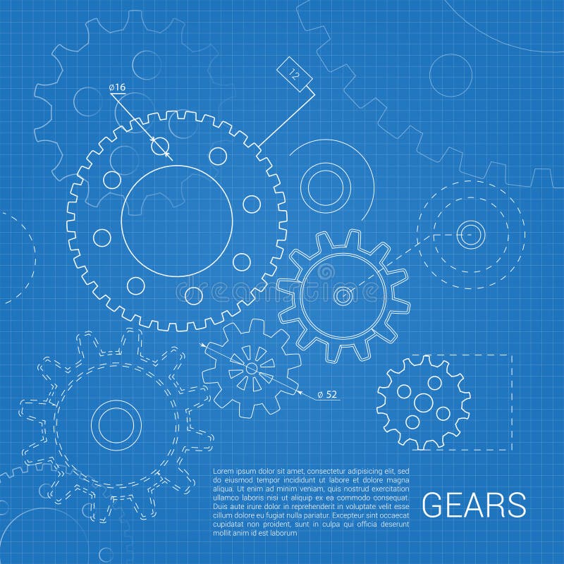 Poster Drawing Gears Stock Illustrations 509 Poster Drawing Gears