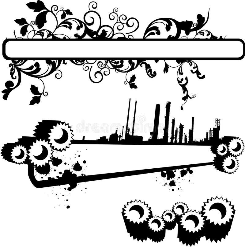 Gears and flowers banner